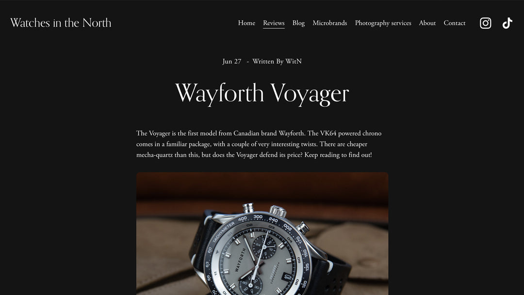 A Review by 'Watches in the North' of The Wayforth Voyager